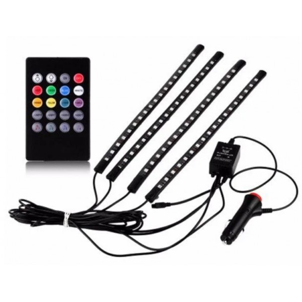 

Cветодиодная RGB лента для подсветки салона автомобиля с пультом ДУ 4 шт по 18 лед ELITE LUX EL-1228