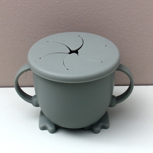 

Силиконовая сложная детская чашка для кормления Dark grey