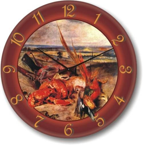 

Часы кухонныe "Натюрморт" коричневые бесшумные Pragmart-403-300 [Стекло, механизм Hermle] 45х45 см