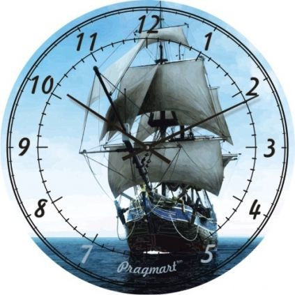 

Часы настенные "Парусник" бесшумные Pragmart-242-300 [Стекло, механизм Hermle] 45х45 см
