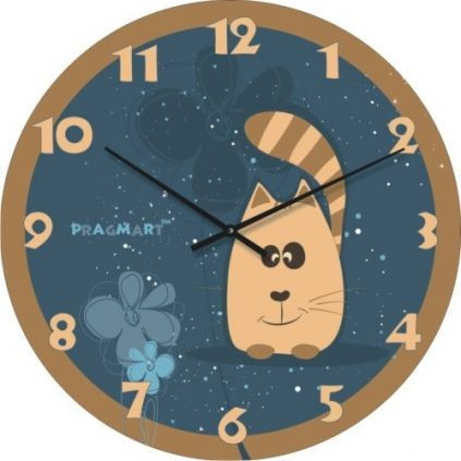 

Детские Настенные часы "Котейко" бесшумные Pragmart-272-300 [Стекло, механизм Hermle] 45х45 см