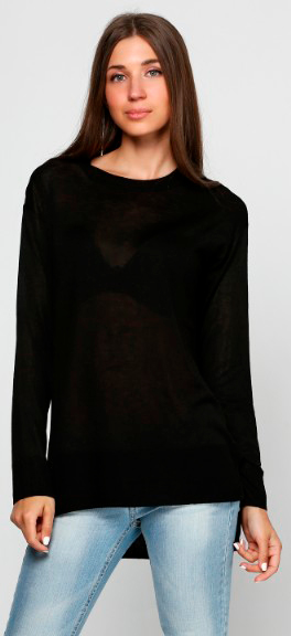 

Футболка с длинными рукавами H&M 3901554 S Черная