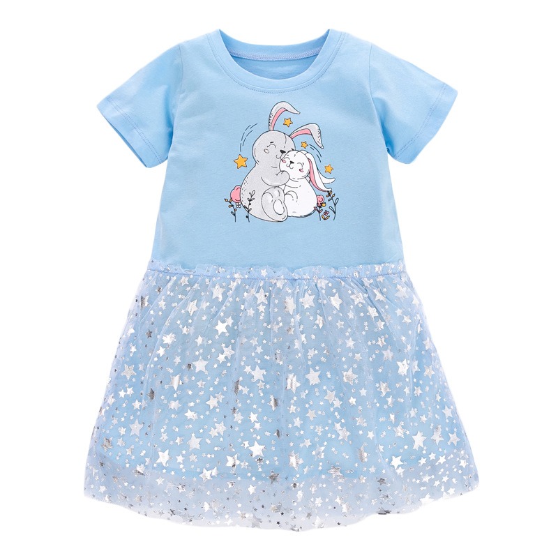 

Платье для девочки голубое Bunnies in love Berni Kids (110) Голубой