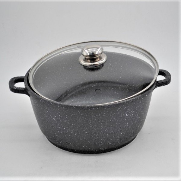 

Кастрюля со стеклянной крышкой мраморным антипригарным покрытием Benson BN-309 (6.2 л) Индукция для всех типов плит