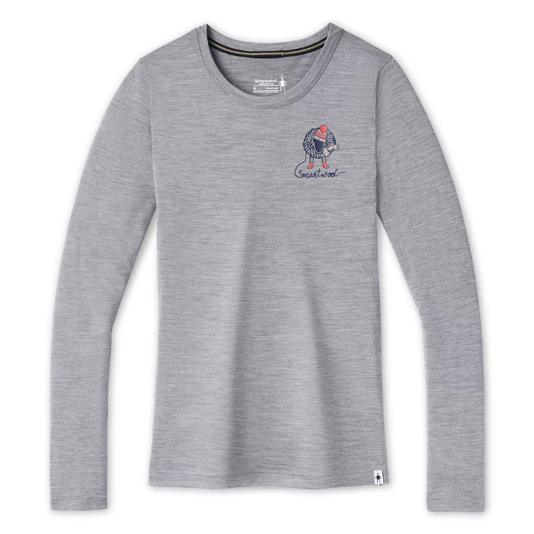 

Термофутболка Smartwool Women's Merino Sport 150 Sheep Long Sleeve Graphic Tee Light Gray Heather (SW SW011507.545-М)