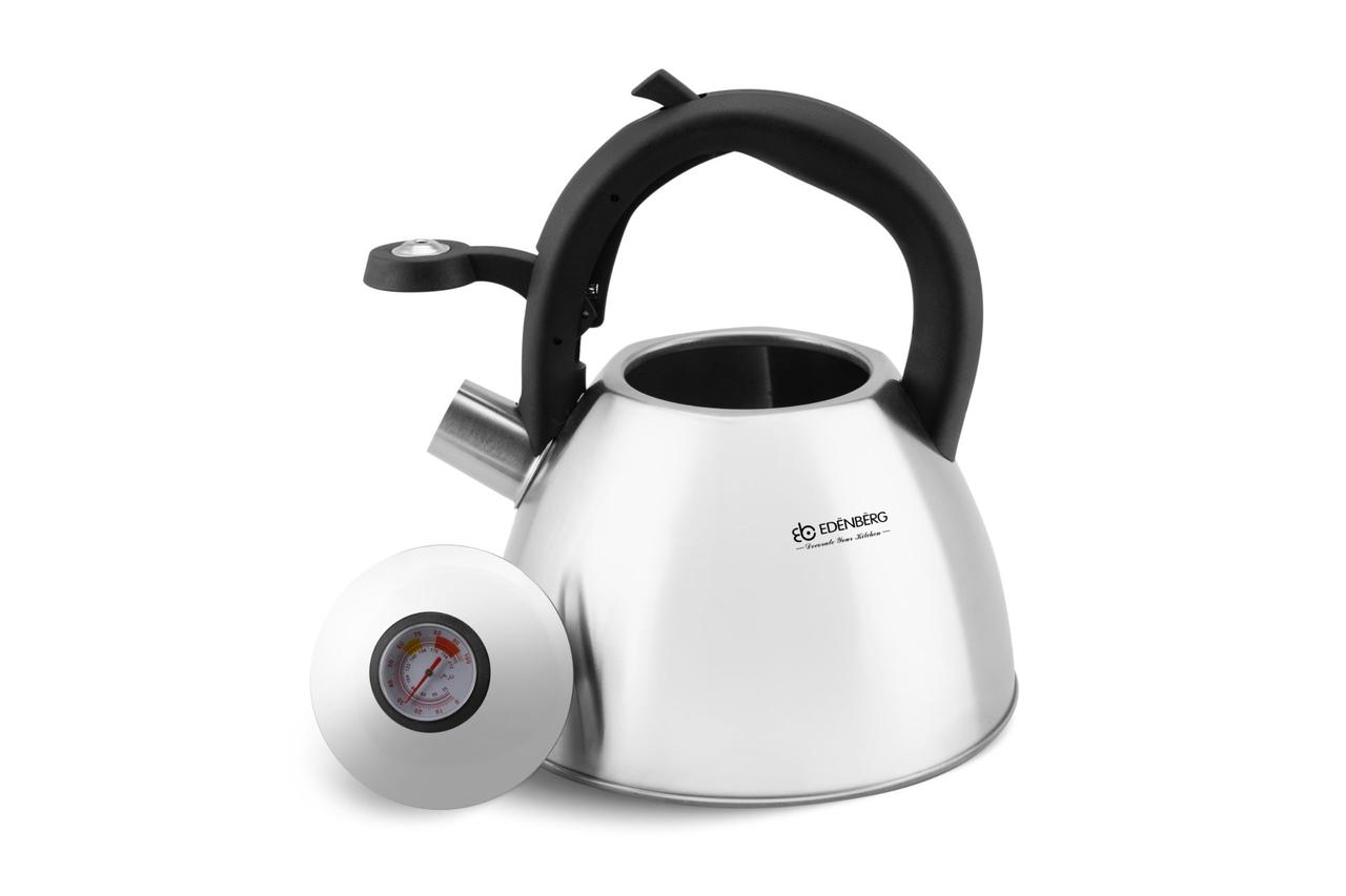 

Чайник с индикатором температуры, индукционным дном и свистком Edenberg EB-8819 2 л Для всех типов плит