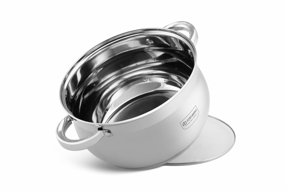

Кастрюля Edenberg EB-3725 из нержавеющей стали со стеклянной крышкой 3.9 л