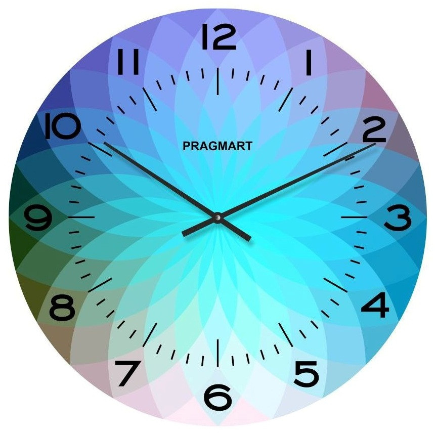 

Часы настенные "Абстракция" бесшумные Pragmart-296-300 [Стекло, механизм Hermle] Голубой 50х50 см