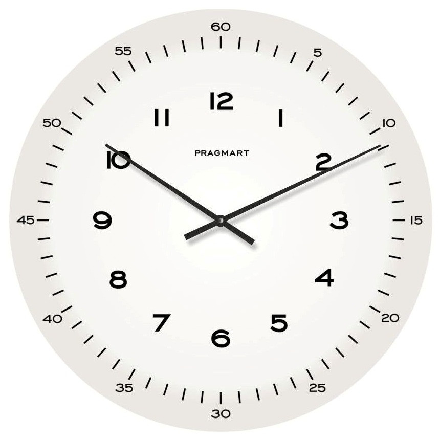 

Часы настенные бесшумные Pragmart-294-300 [Стекло, механизм Hermle] Серый 45х45 см