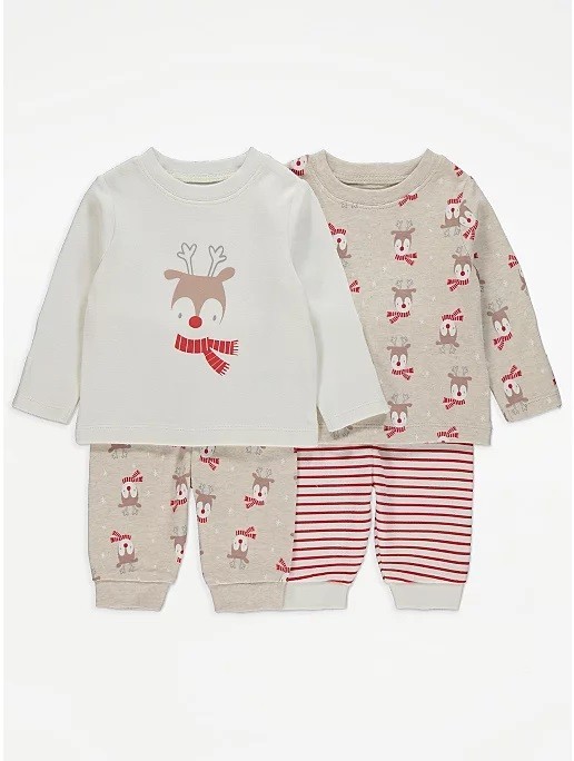 

Комплект пижам George Print Long Sleeve Christmas 86-92 см 2шт разноцветные