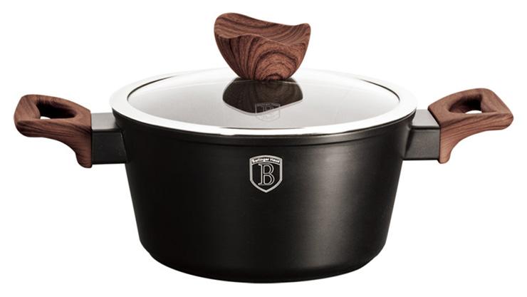 

Кастрюля Berlinger Haus Ebony Rosewood 4.1л с крышкой, мраморное антипригарное покрытие