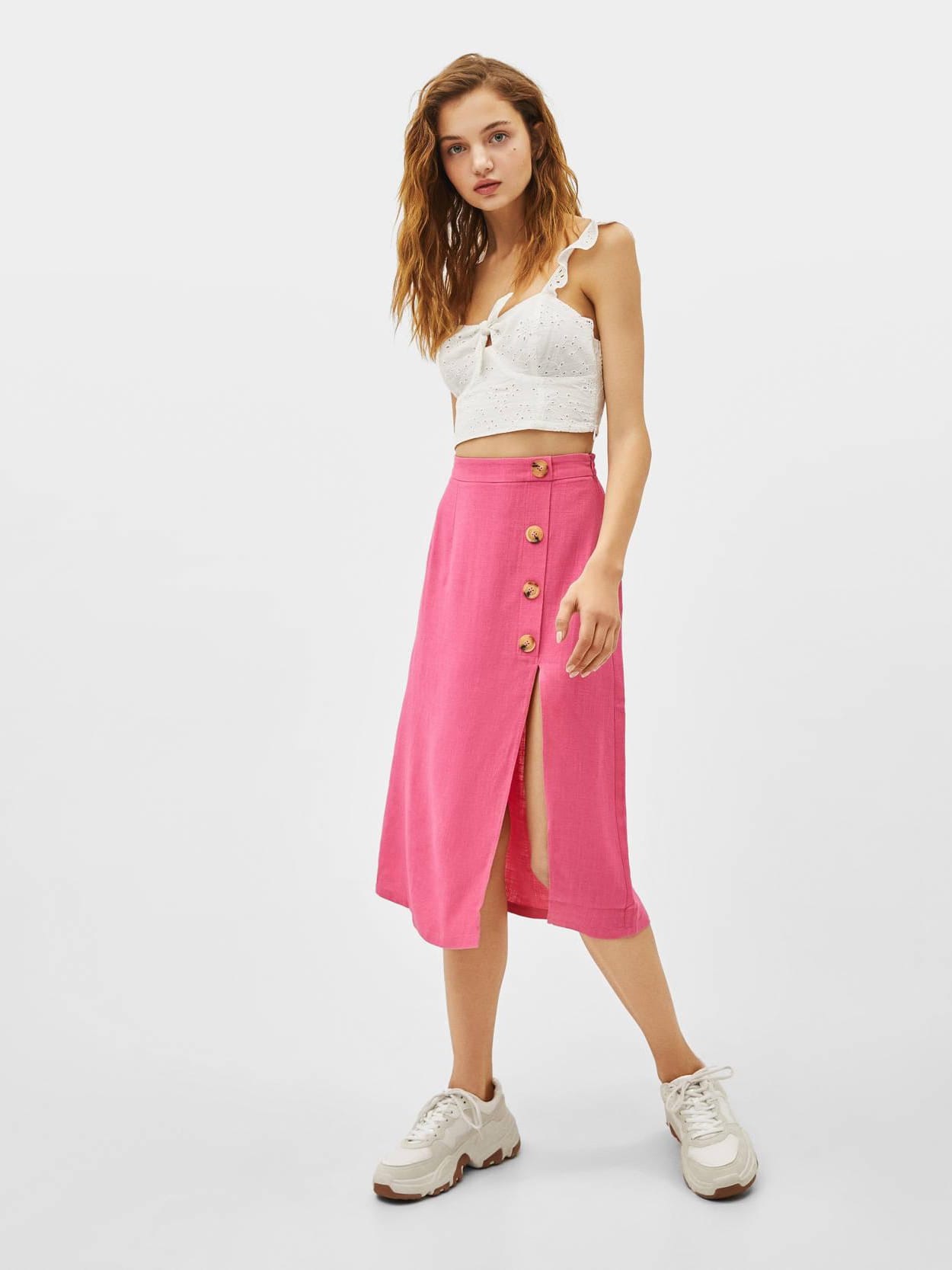 

Юбка Bershka XAZ228653HYLS  Розовая, Юбка Bershka XAZ228653HYLS L Розовая