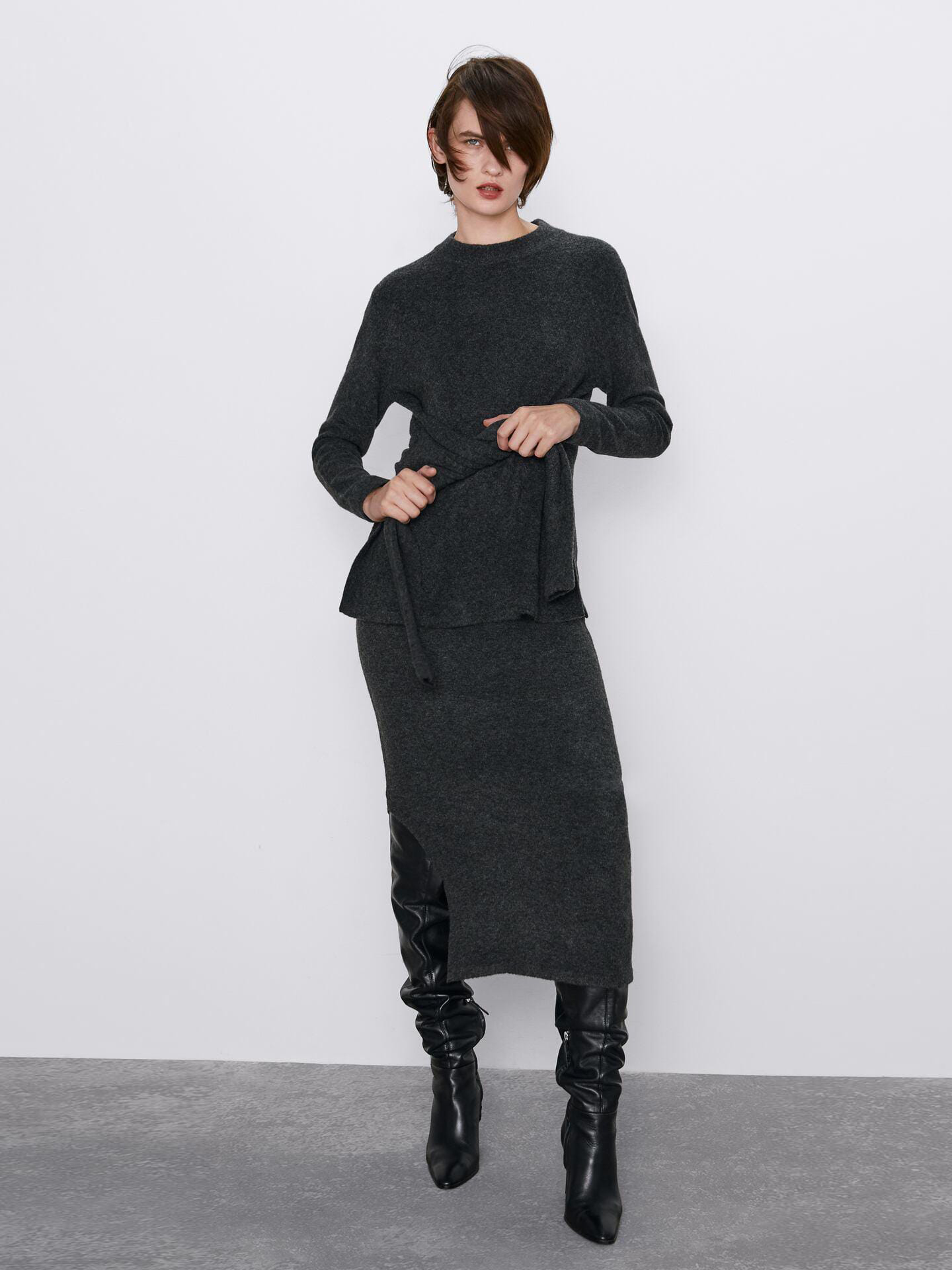 

Юбка Zara XAZ229093CJOE  Темно-серая, Юбка Zara XAZ229093CJOE S Темно-серая