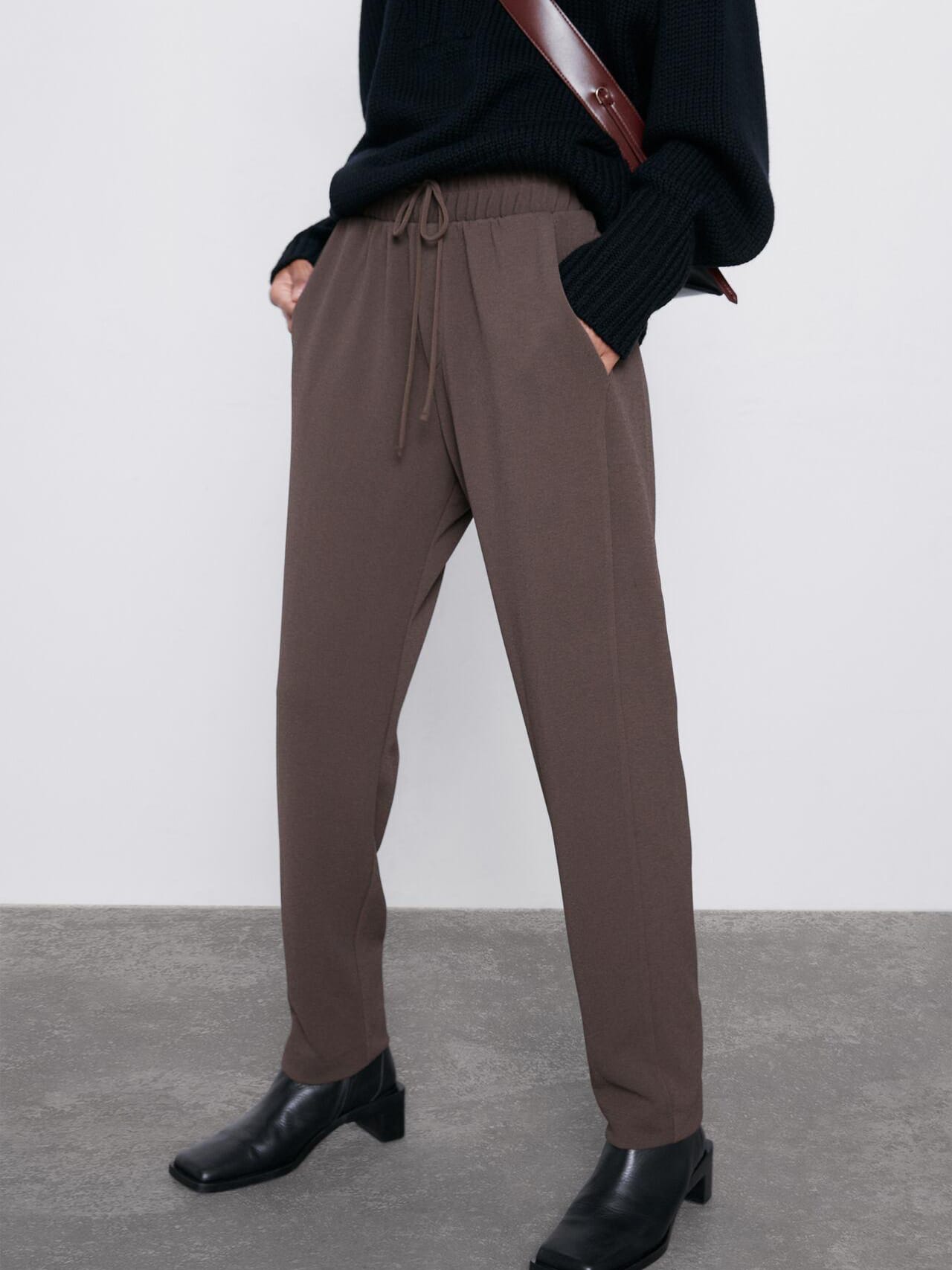

Брюки Zara XAZ228931FZCV M Светло-коричневые