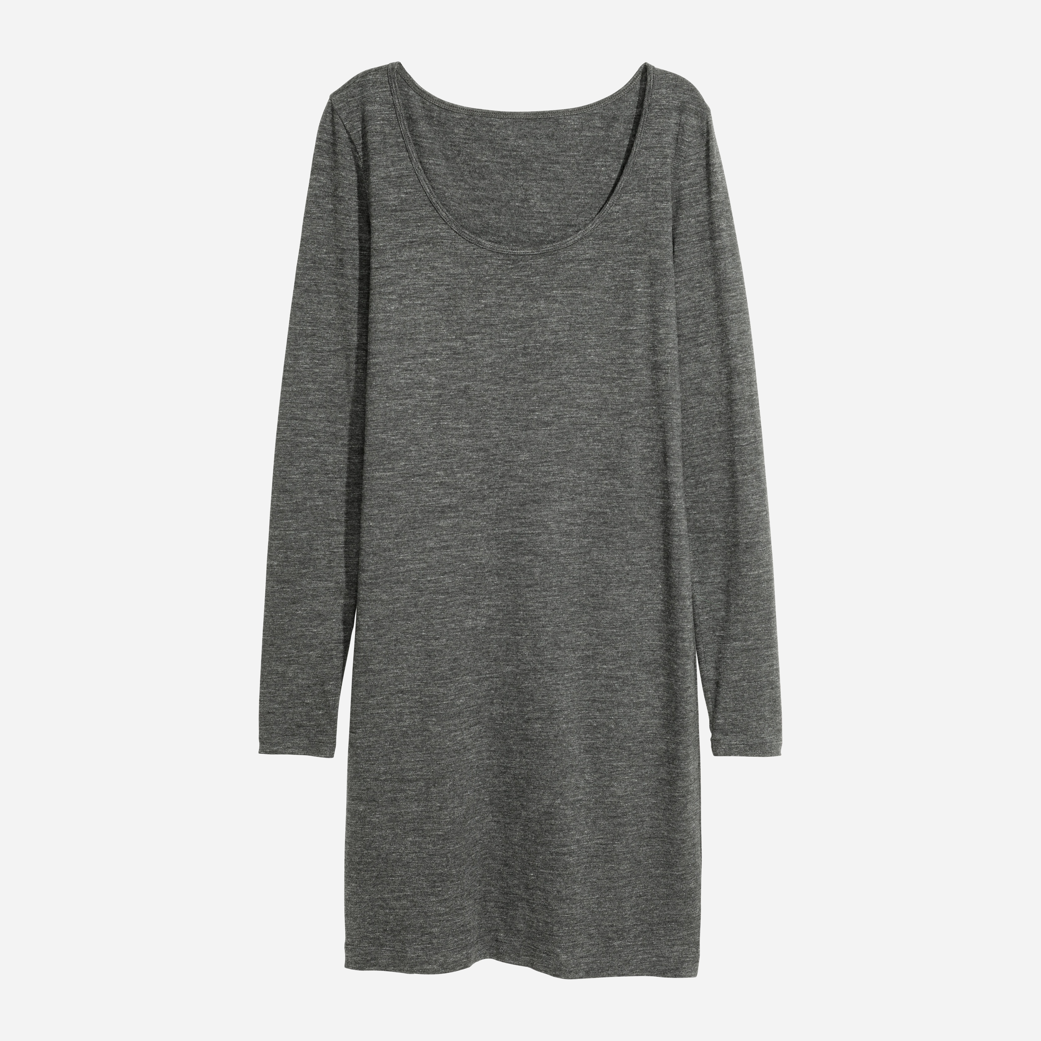 Акція на Сукня-футболка міні жіноча H&M XAZ160454TCSA L Сіра з темно-сірим від Rozetka