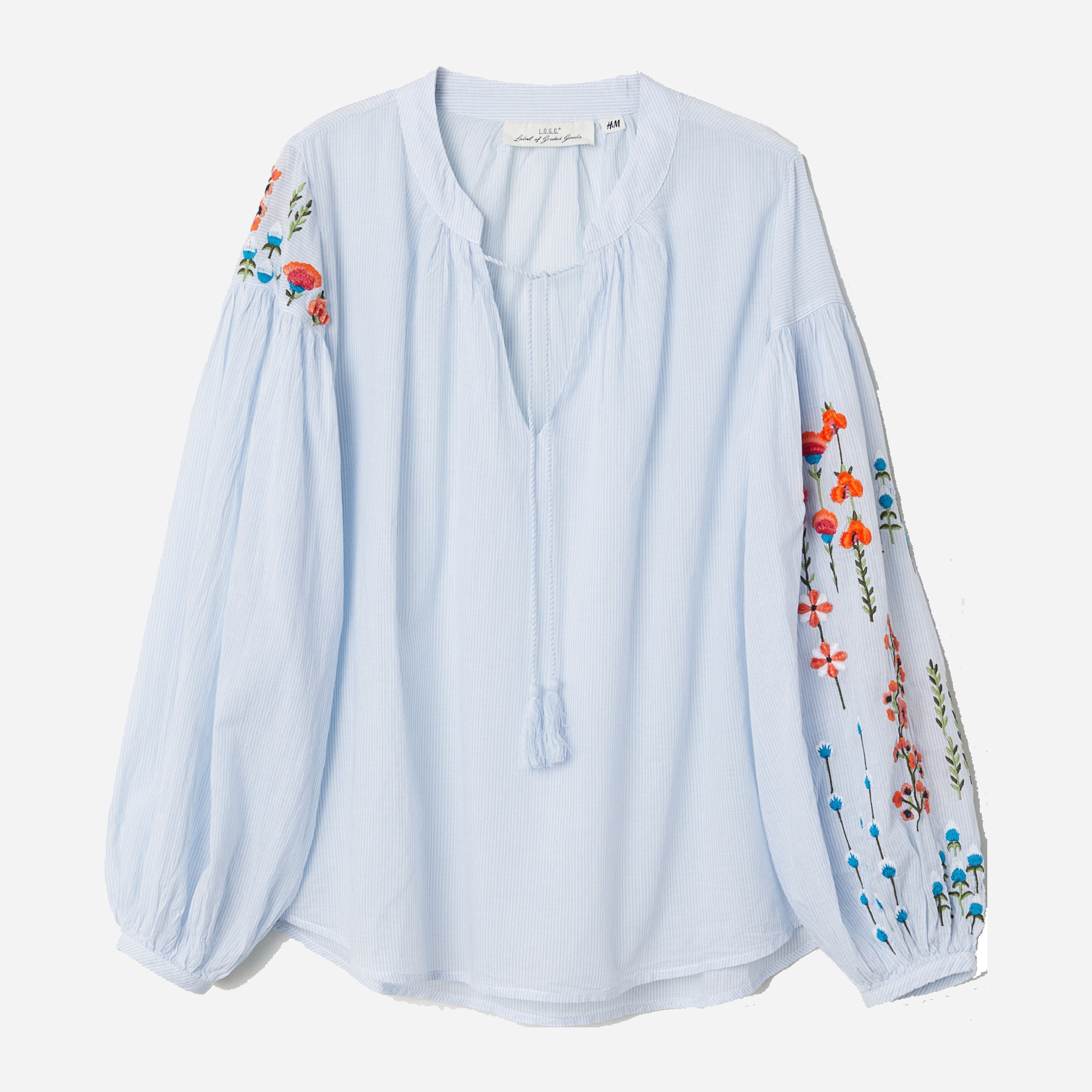 

Блузка H&M XAZ173108ESFJ  Голубая с белым, Блузка H&M XAZ173108ESFJ 40 Голубая с белым