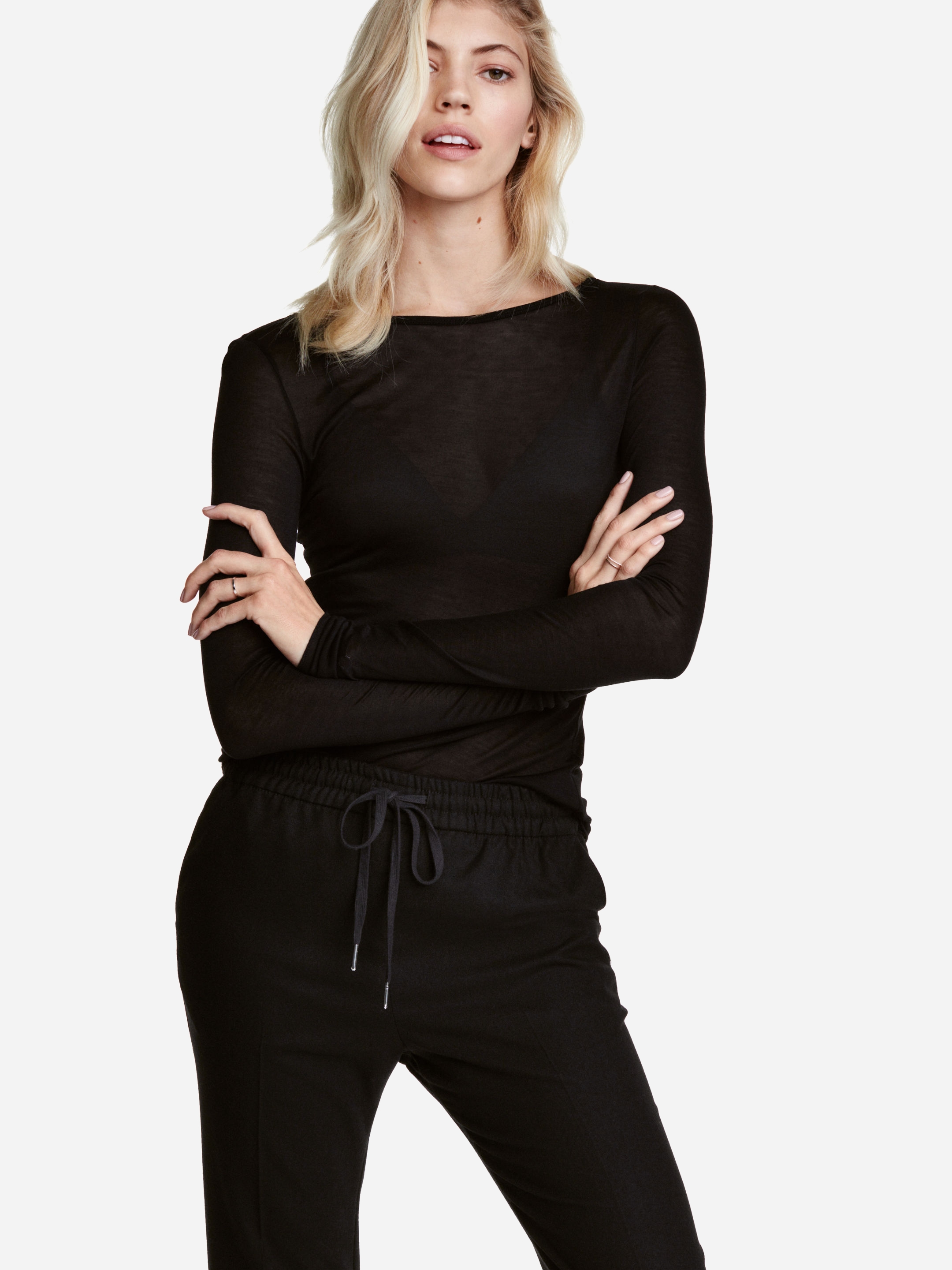 

Лонгслив H&M XAZ075371VVCU  Черный, Лонгслив H&M XAZ075371VVCU XS Черный