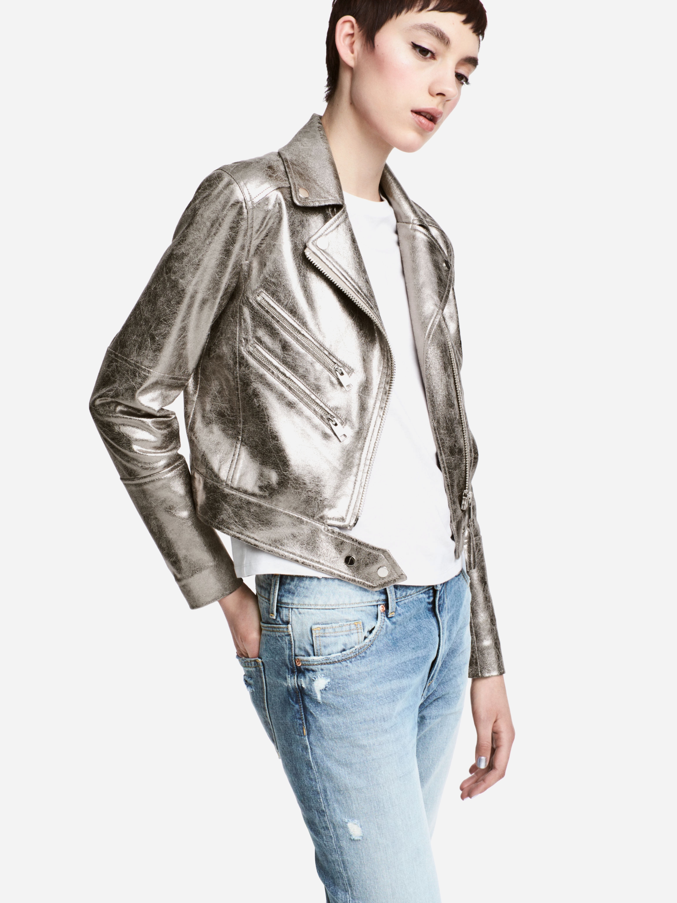 

Куртка из искуственной кожи H&M Divided XAZ057113HRTG  Серебристая, Куртка из искуственной кожи H&M Divided XAZ057113HRTG 36 Серебристая