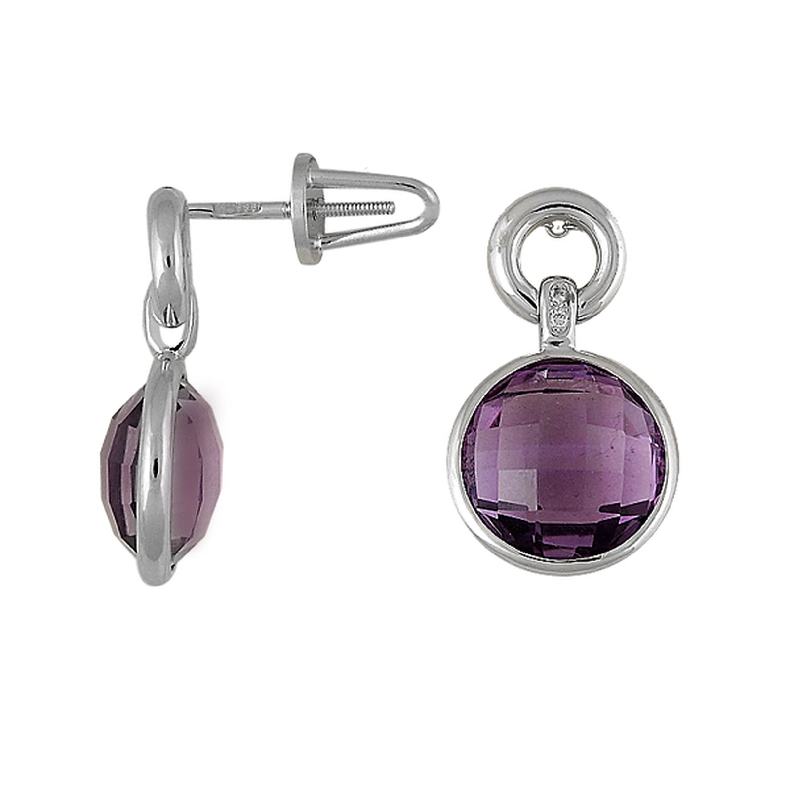 

Серьги из белого золота с аметистами и бриллиантами 013232