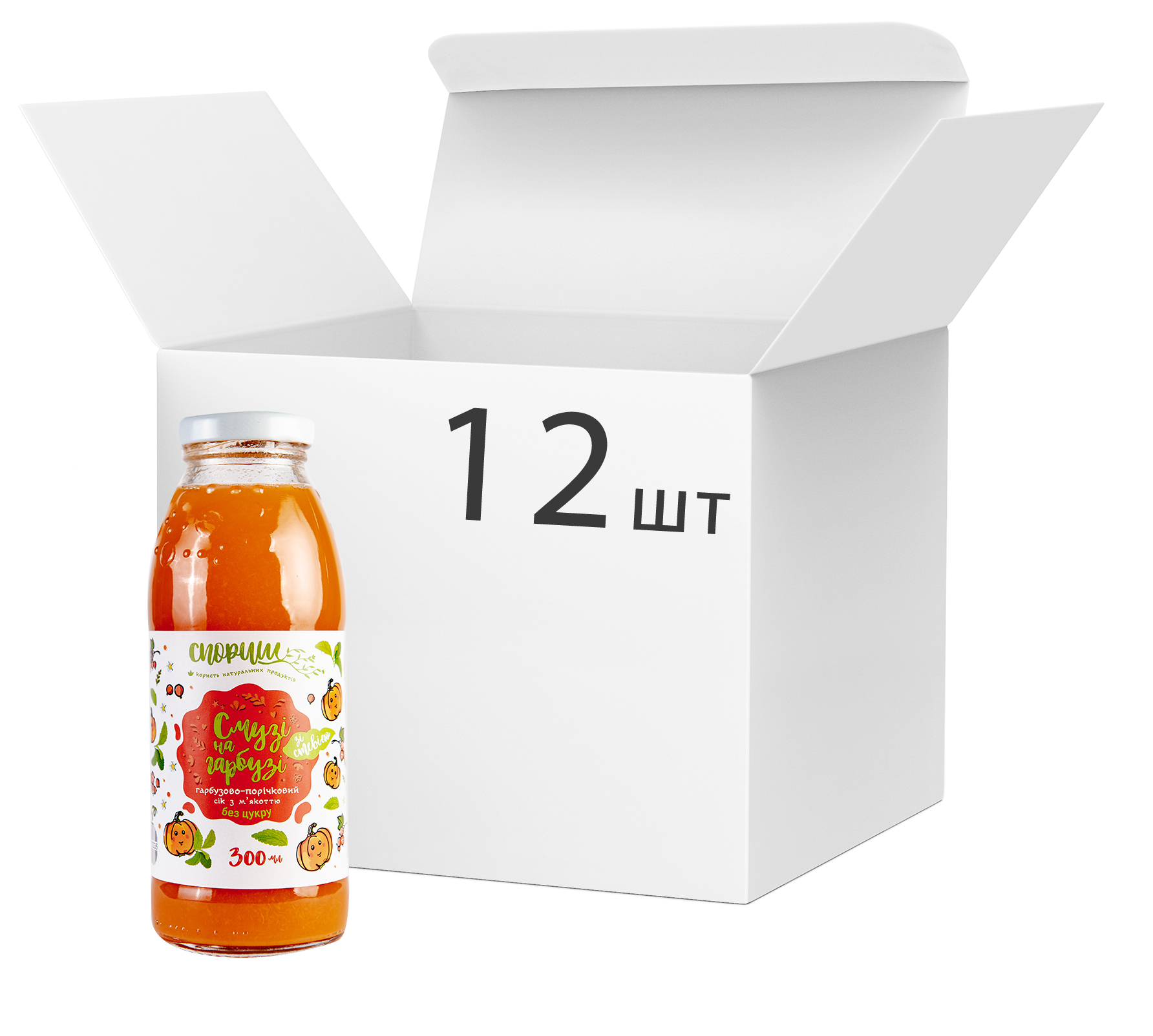 Акція на Упаковка сока тыквенно-смородинового Спориш Смузи на тыкве с мякотью и сахаром пастеризованного 300 мл х 12 шт (4820216570472) від Rozetka UA