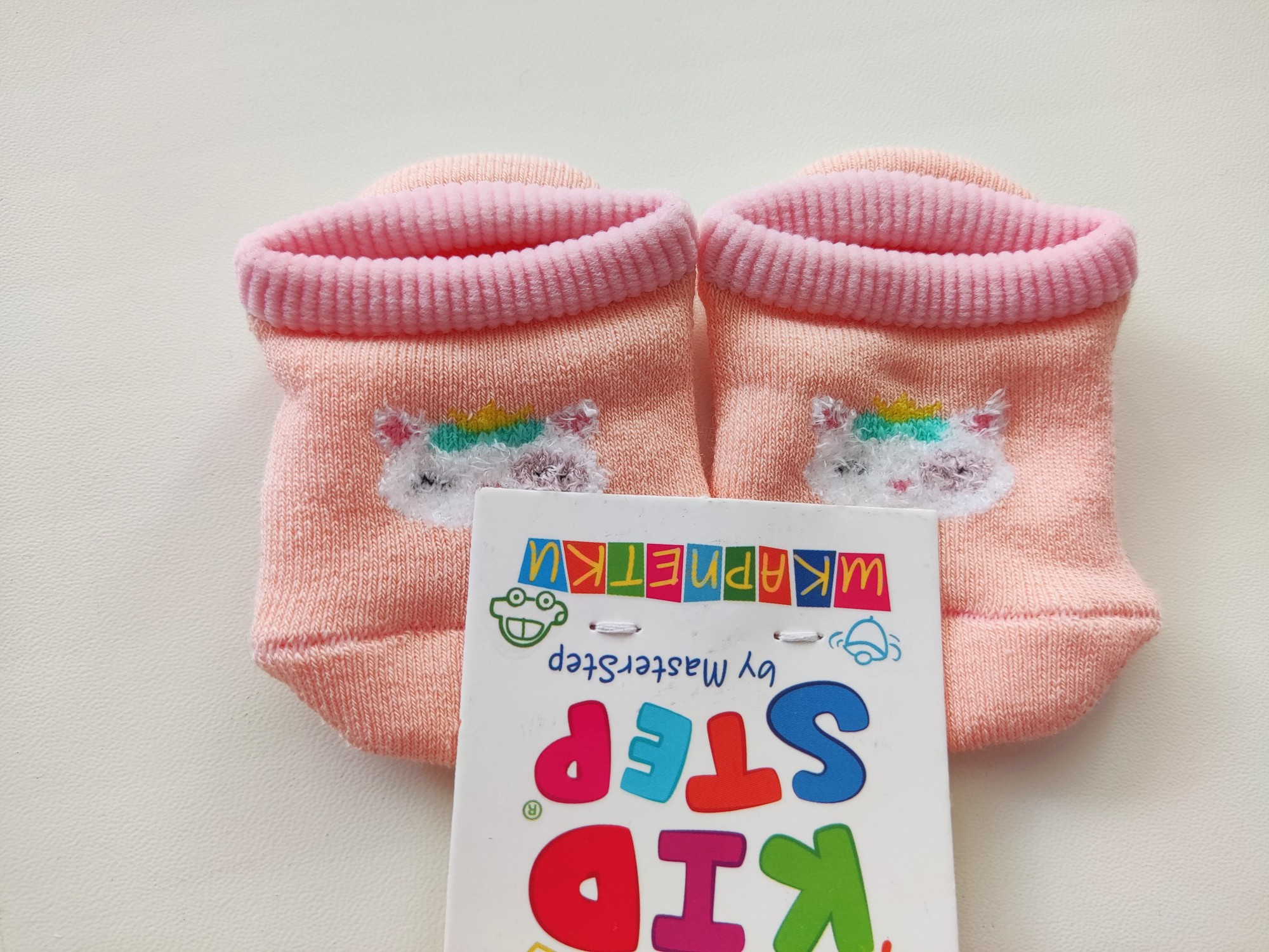 

Цветные махровые теплые детские пинетки для новорожденных младенцев KidStep 0502 6-8 Персик