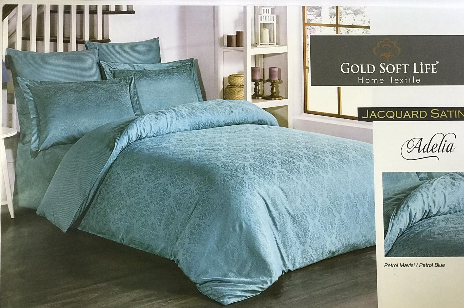 

Комплект постельного белья Gold Soft Life жаккард Adelia евро бирюзовый (ts-02858)