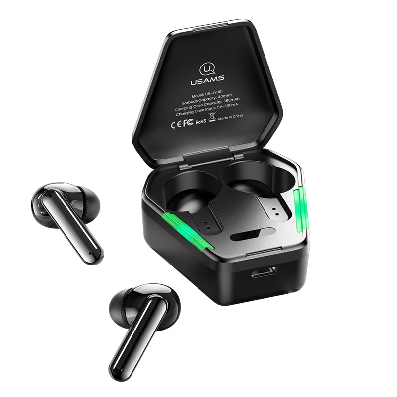 

Беспроводные вакуумные сенсорные наушники в кейсе гарнитура USAMS TWS Gaming Earbuds JY01 Черный