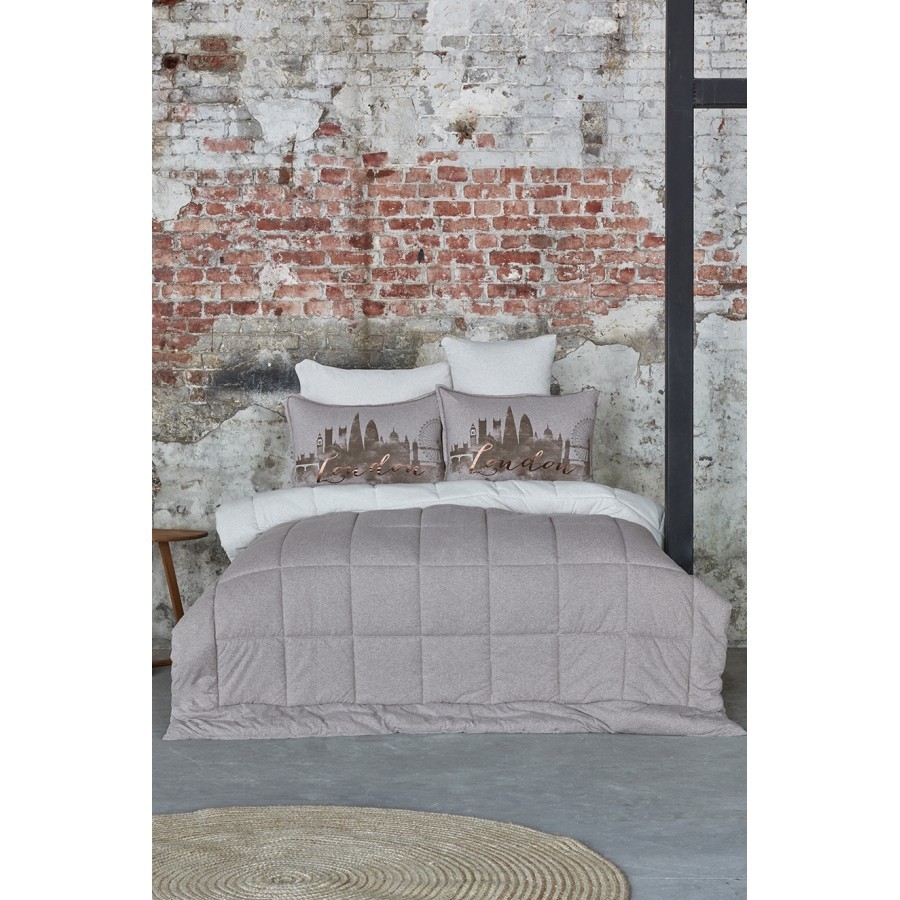 

Набор постельное белье с одеялом Karaca Home - Londra bej 2019-2 полуторный