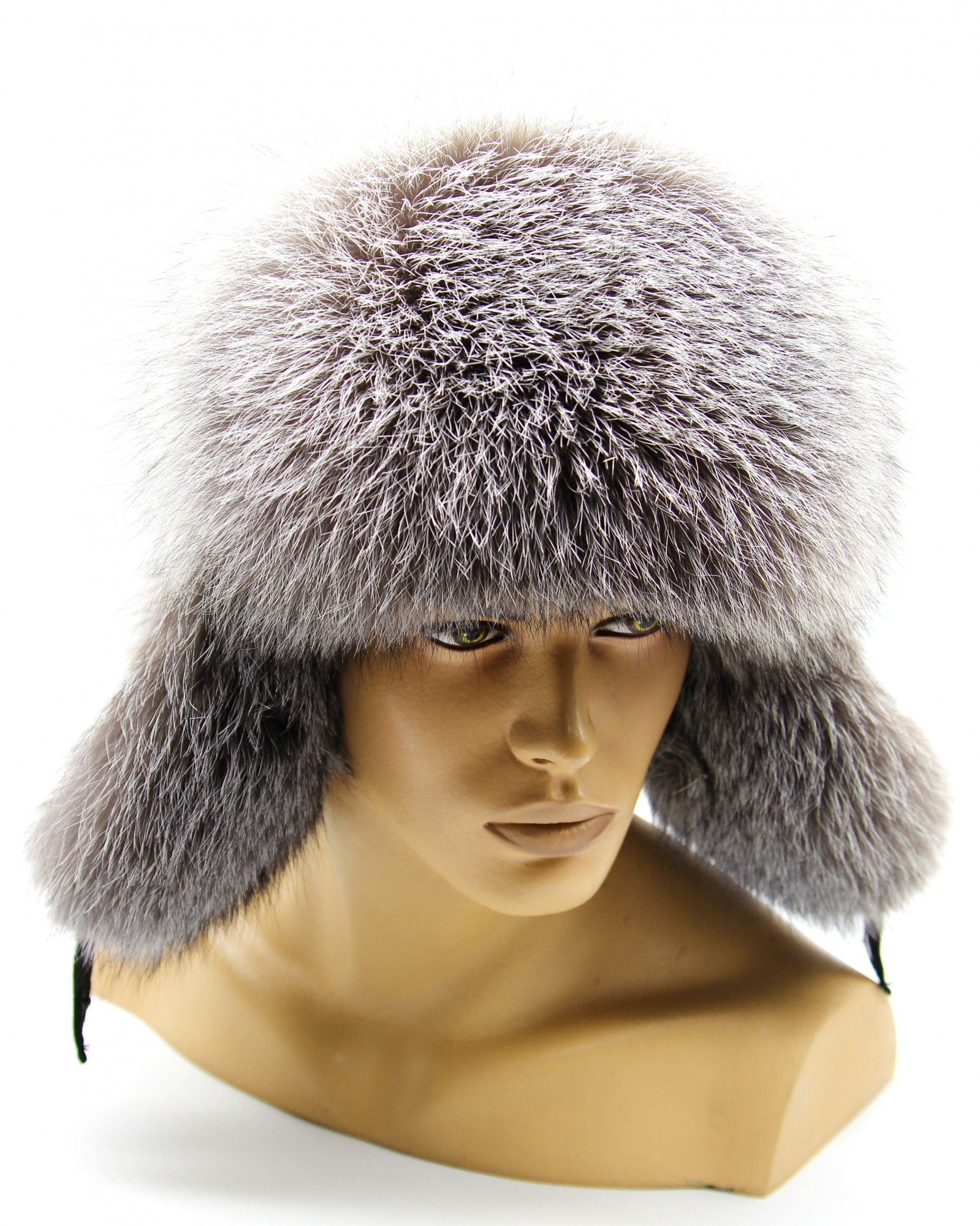 

Мужская шапка ушанка меховая из чернобурки зимняя полностью из меха