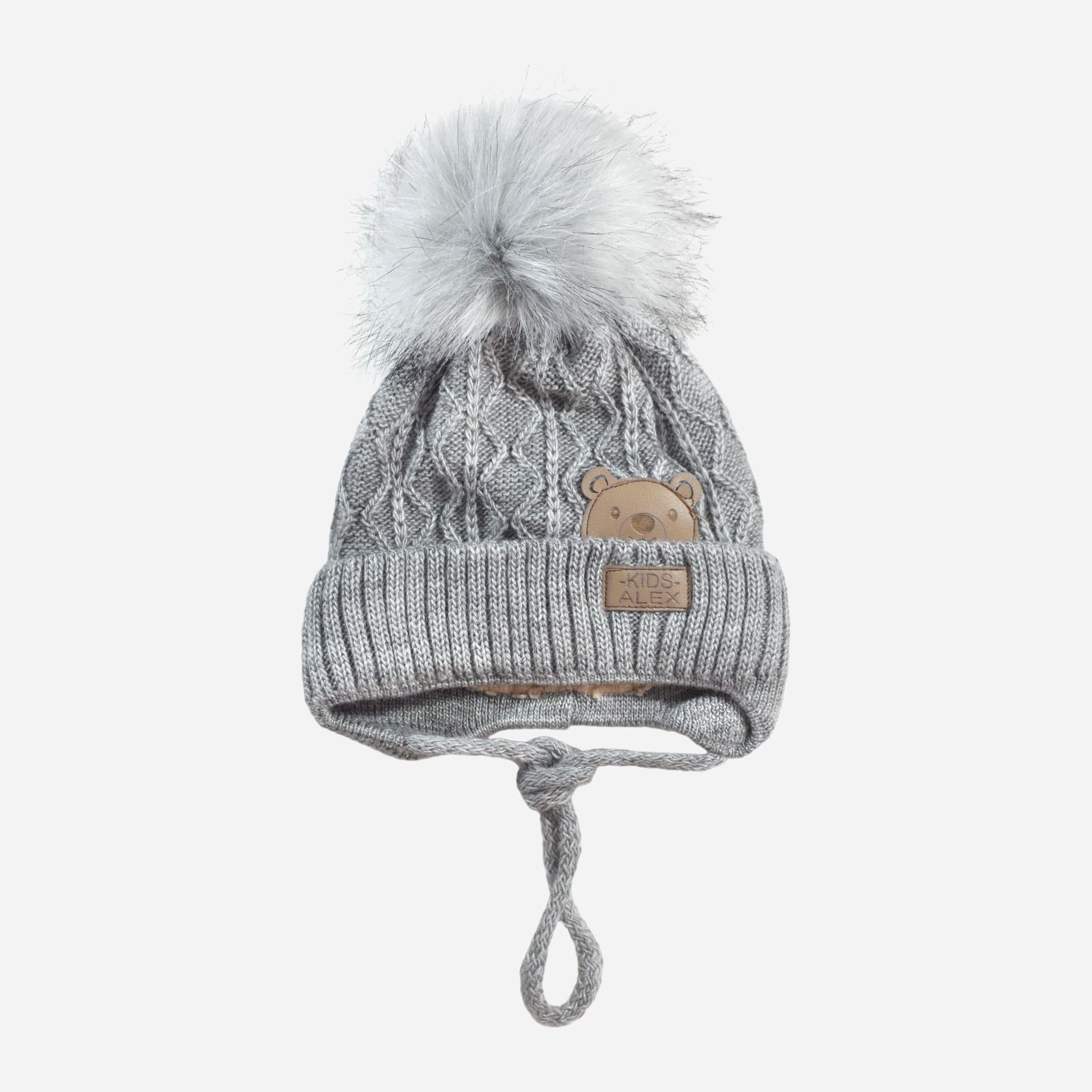 

Зимняя шапка с завязками Anmerino DSC_0100 46-48 см Серая