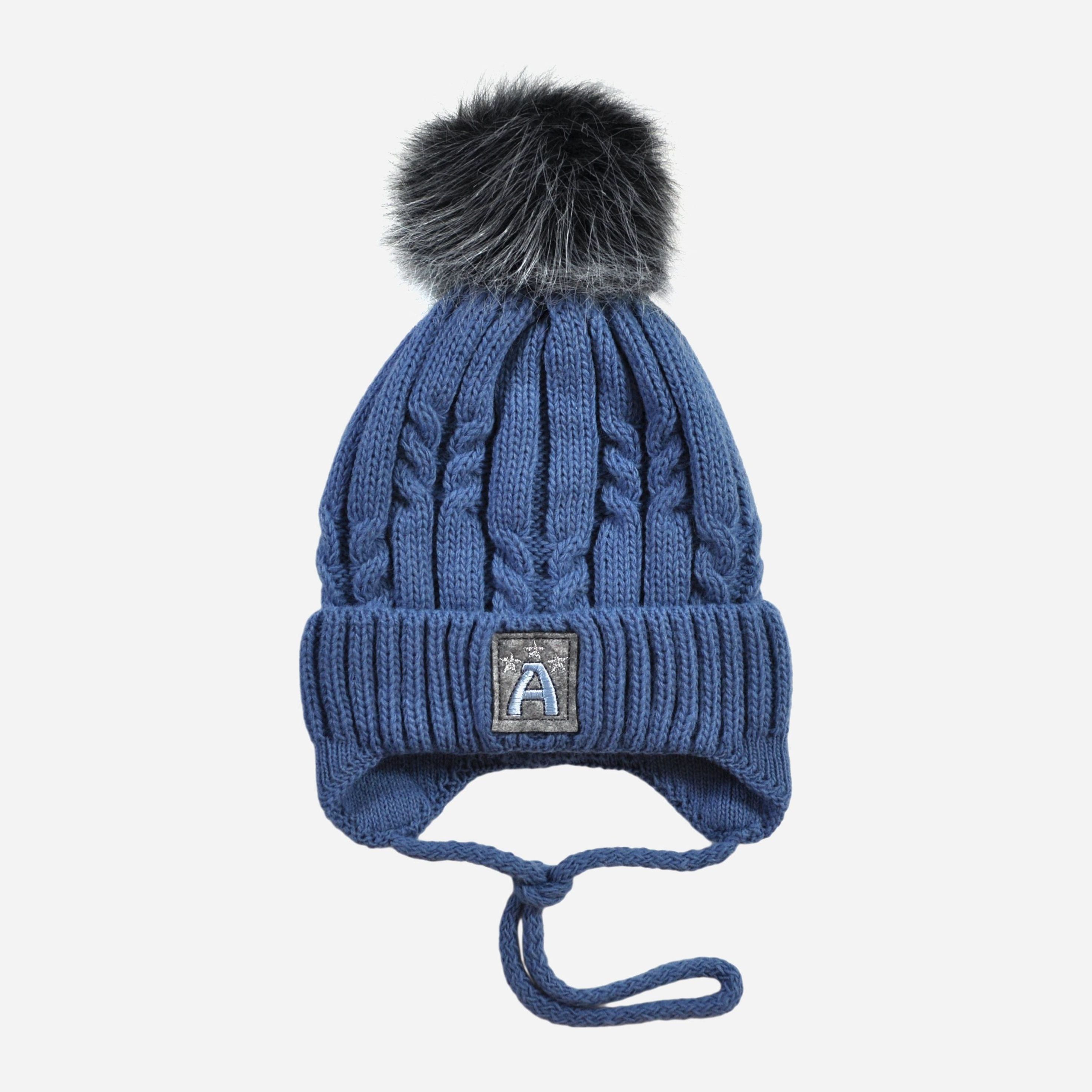 

Зимняя шапка с завязками Anmerino DSC_0160 48-50 см Синяя