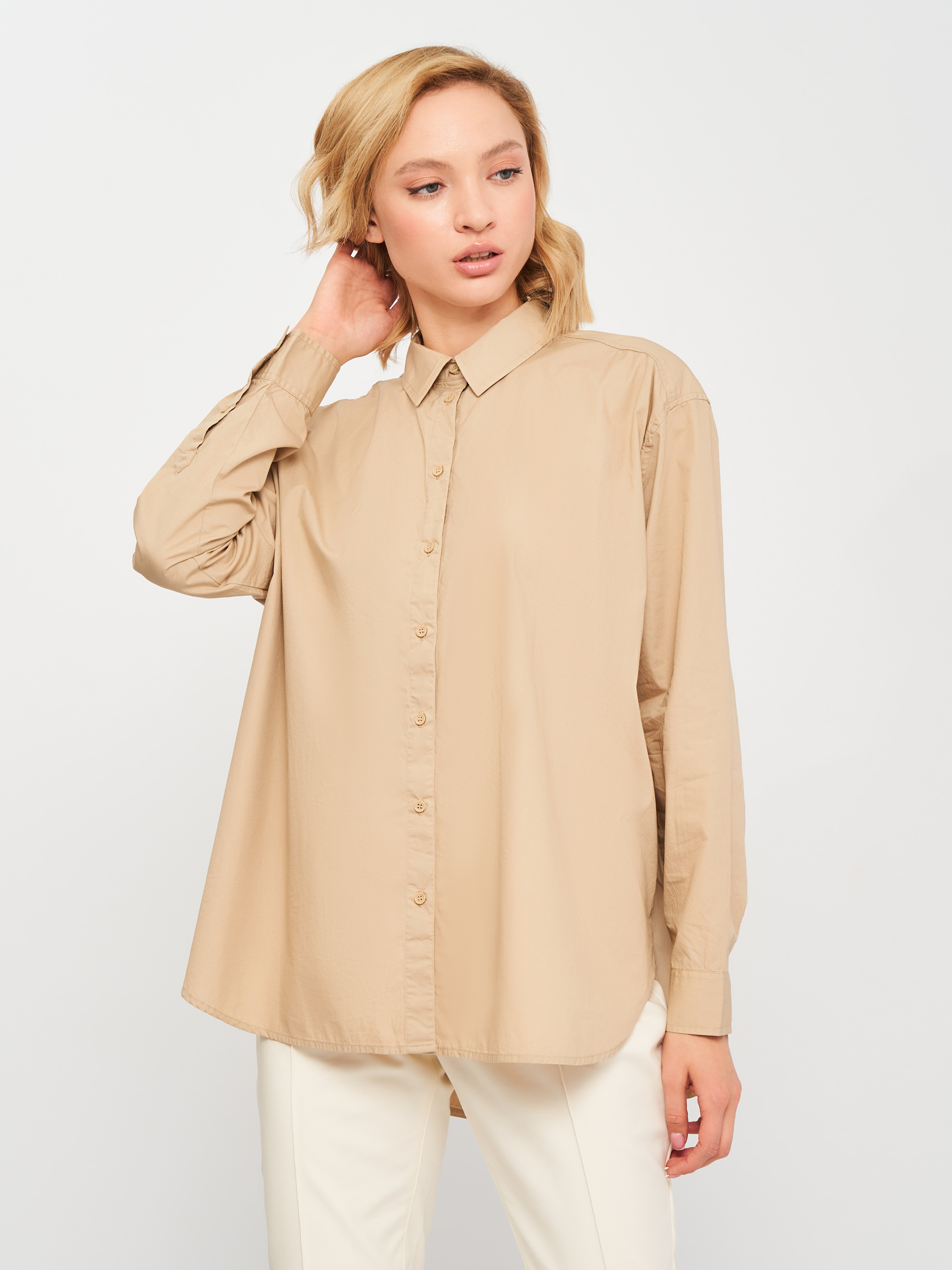 

Рубашка H&M 2907-9873214 M Бежевая