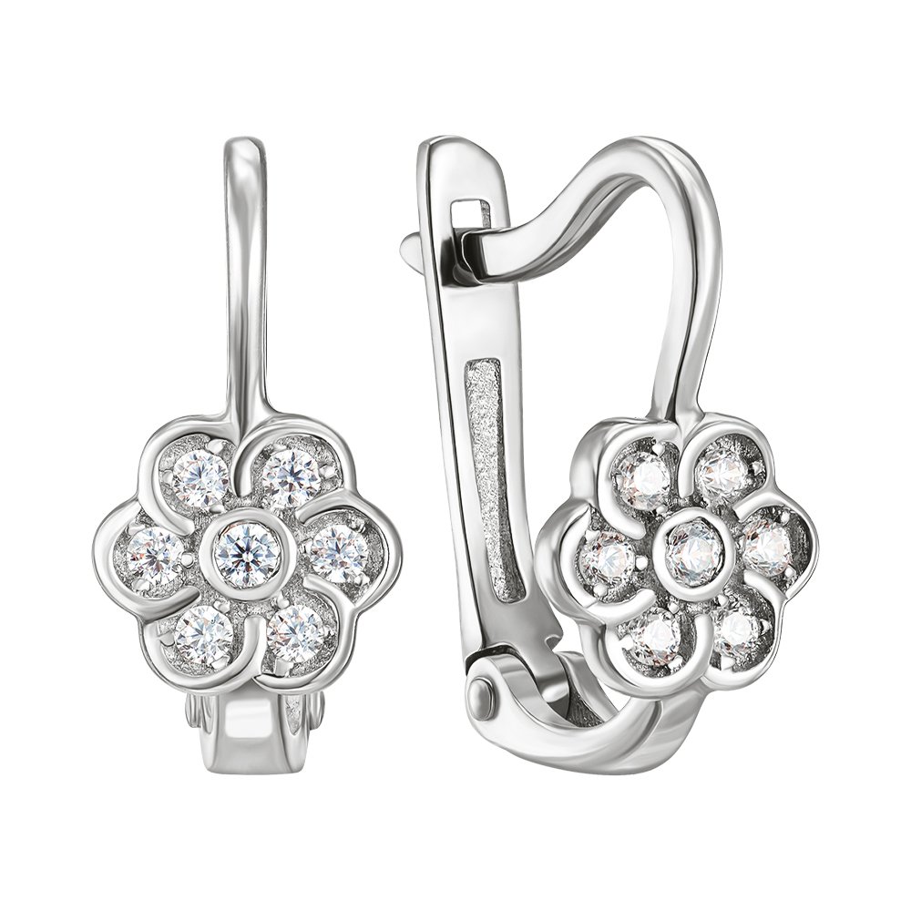 

Серьги из белого золота с фианитами 000113364