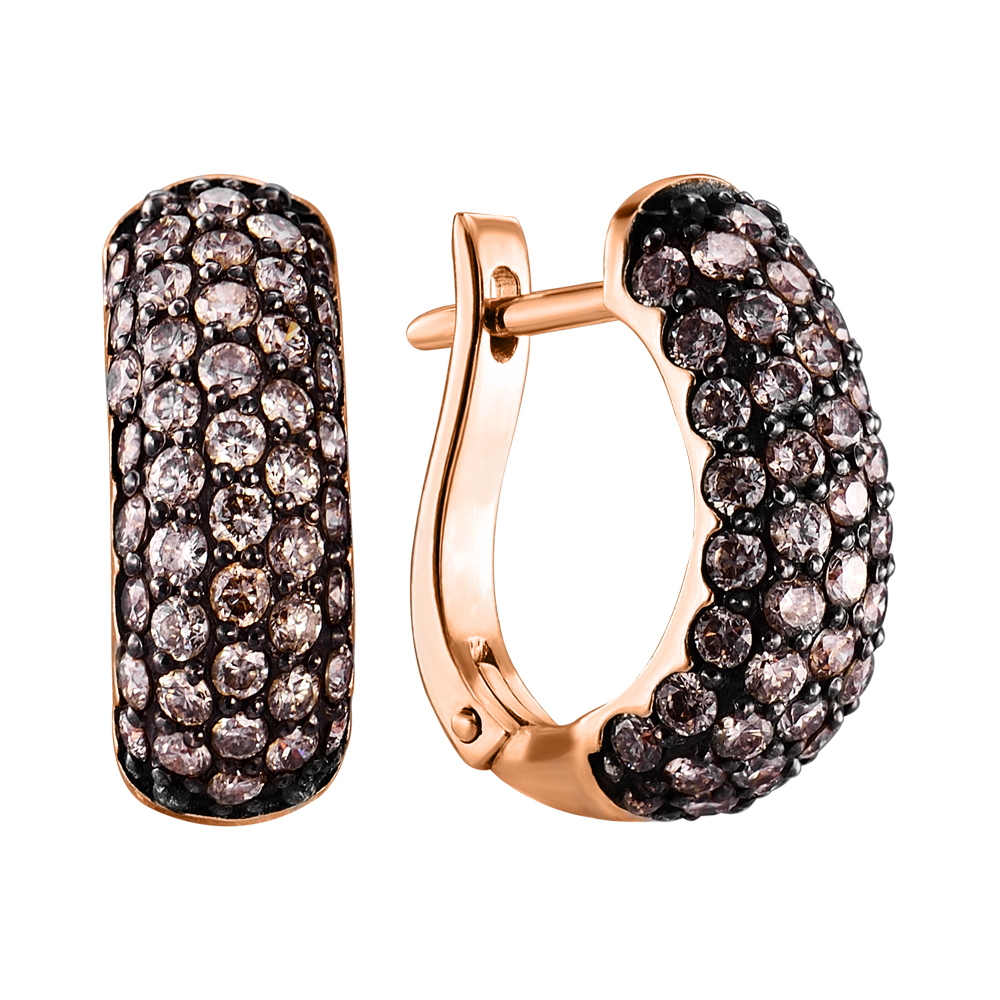 

Серьги из красного золота с бриллиантами и родированием 000140476