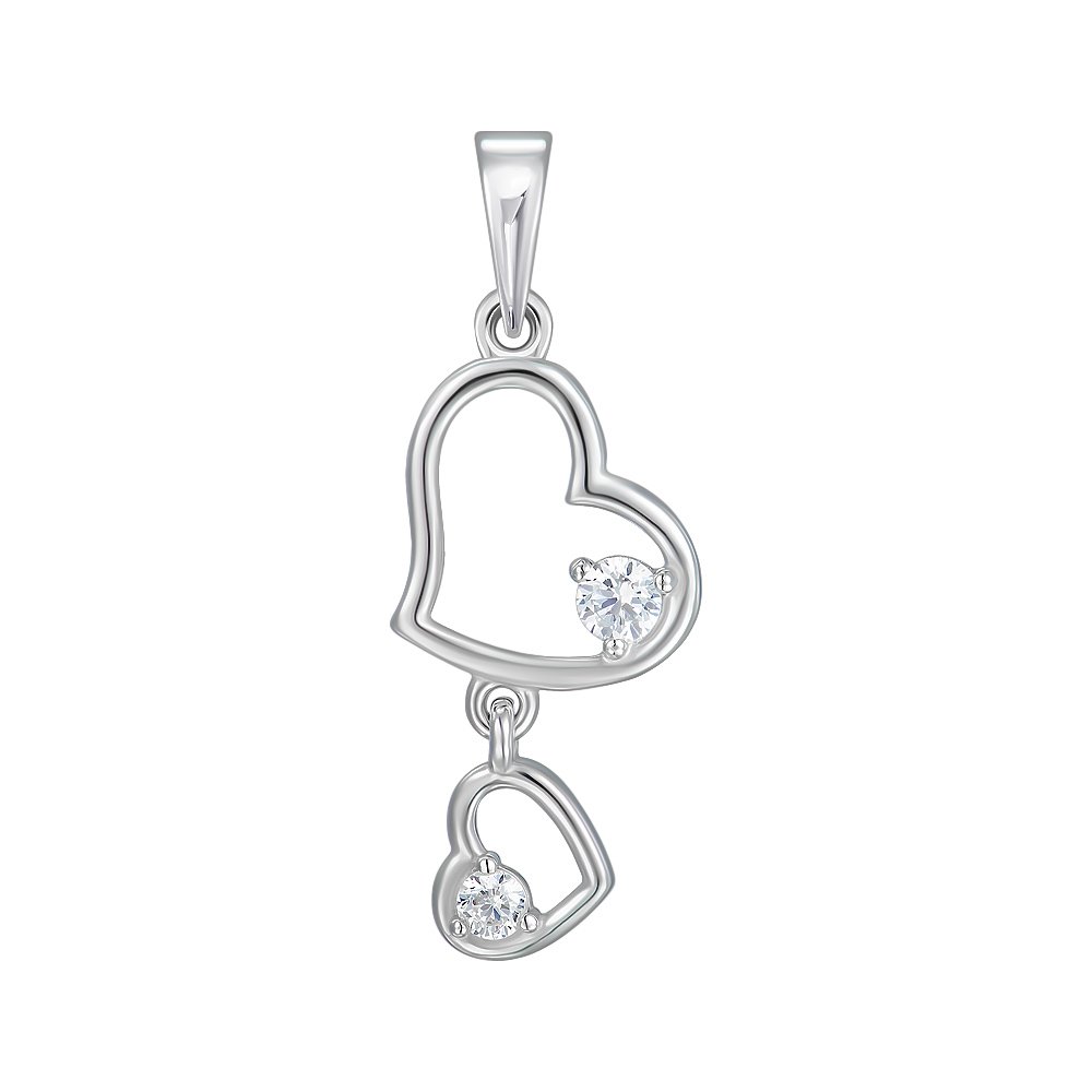 

Серебряный подвес-сердце с фианитами 000150845