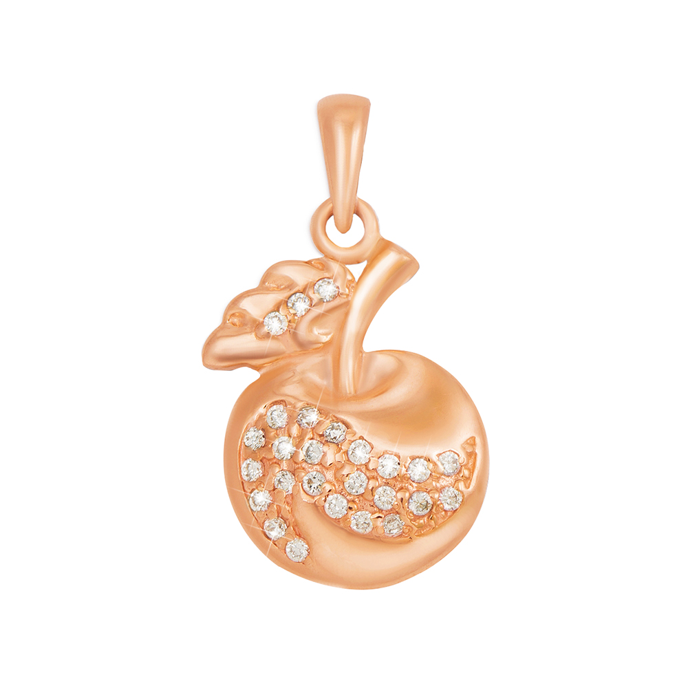 

Золотой кулон в красном цвете с фианитами 000119567