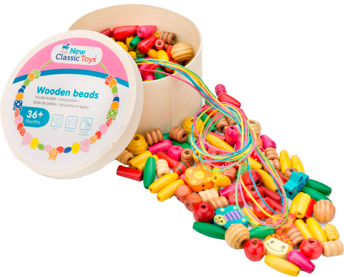 

Игровой набор New Classic Toys Деревянные бусины (8718446105709)