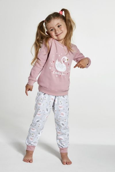 

Пижама для девочек Cornette 123 Little Swan 387-20 розово-серая 98-104