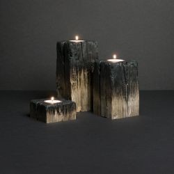 

Комплект подсвечников Hygge из обожженой древесины Градиент