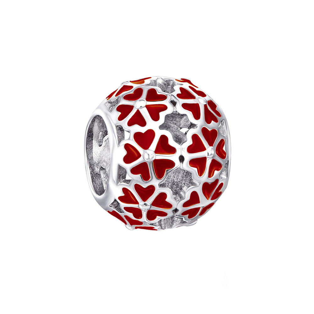 

Серебряный шарм с красной эмалью 000116370 б/р размера