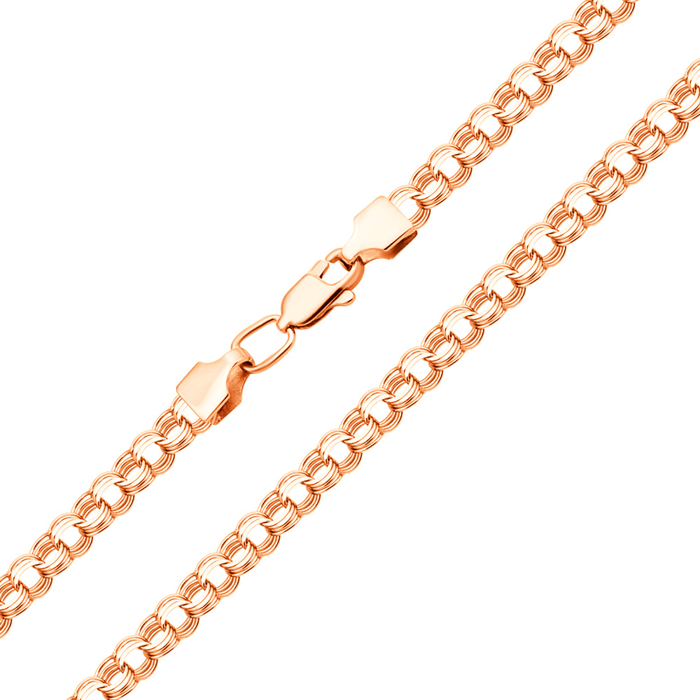 

Золотая цепочка Монте-Карло в красном цвете в плетении бисмарк 000129023 55 размера