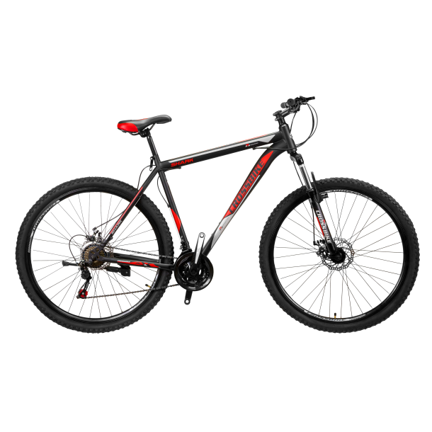 

Велосипед CrossBike Shark 27.5" 19,5" Черный-Красный-Серый
