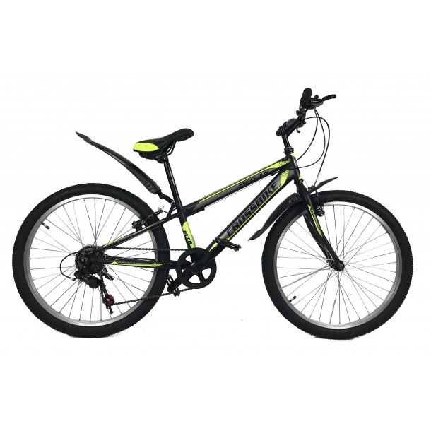 

Велосипед CrossBike Pegas 24" 11" Черный-Серый-Желтый