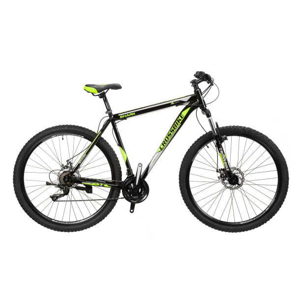 

Велосипед CrossBike Shark 29" 17" Черный-Зеленый-Серый