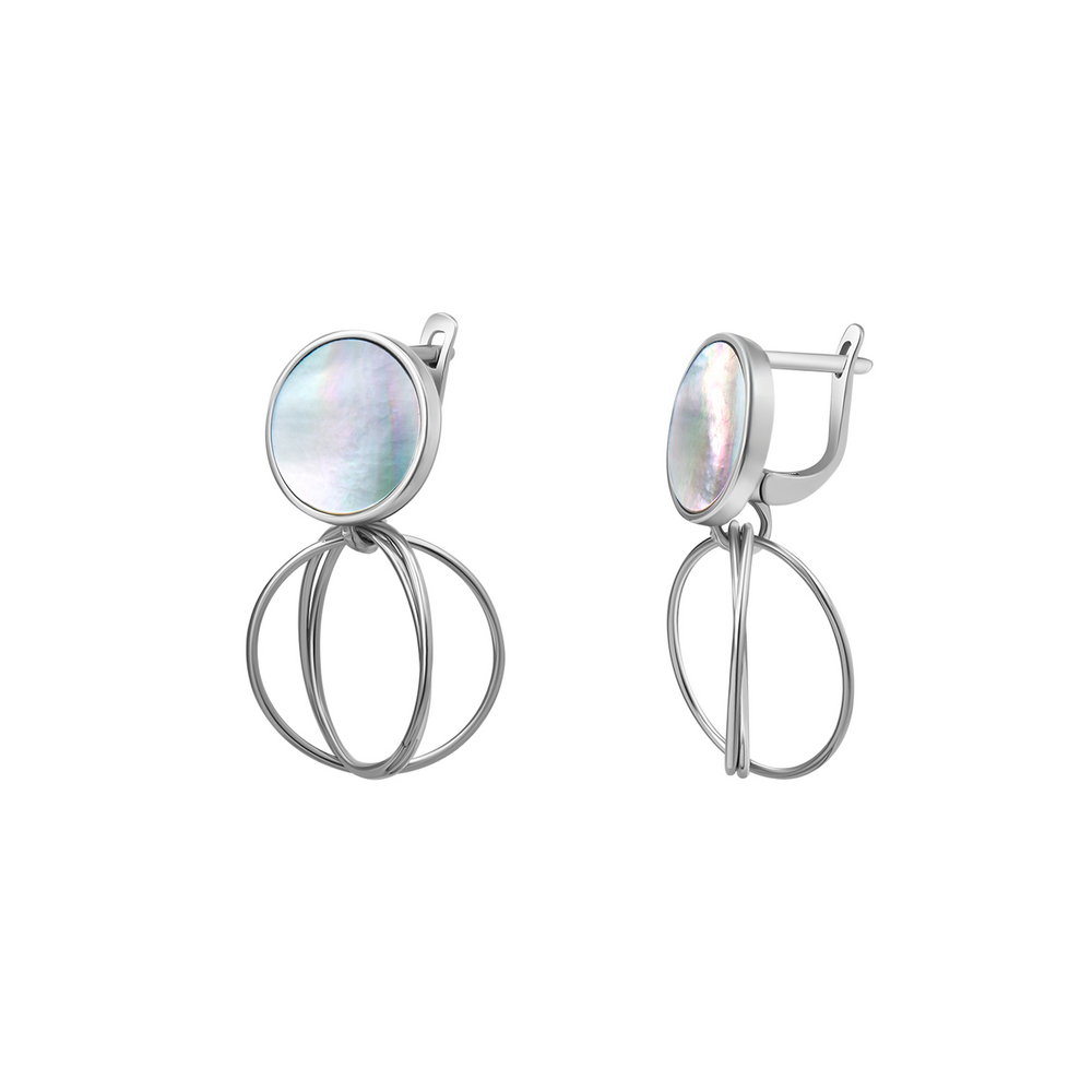 

Серебряные серьги ins:перламутр IM-7013 р-