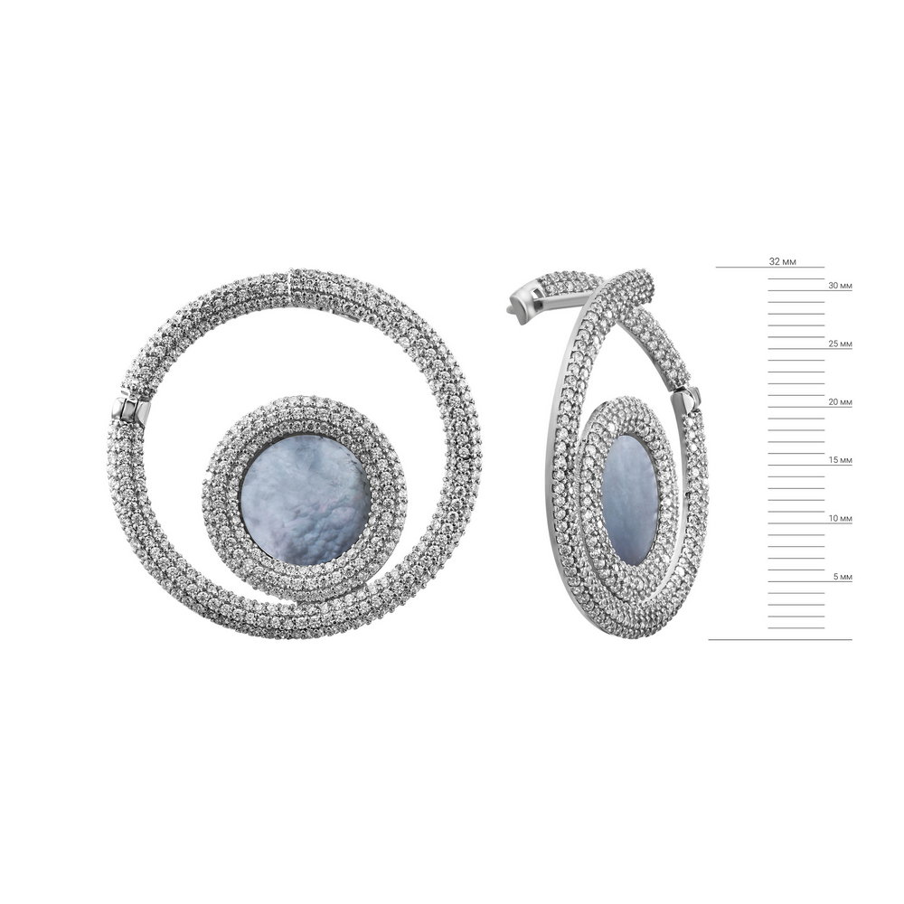 

Серебряные серьги ins:перламутр IM-7020 р-