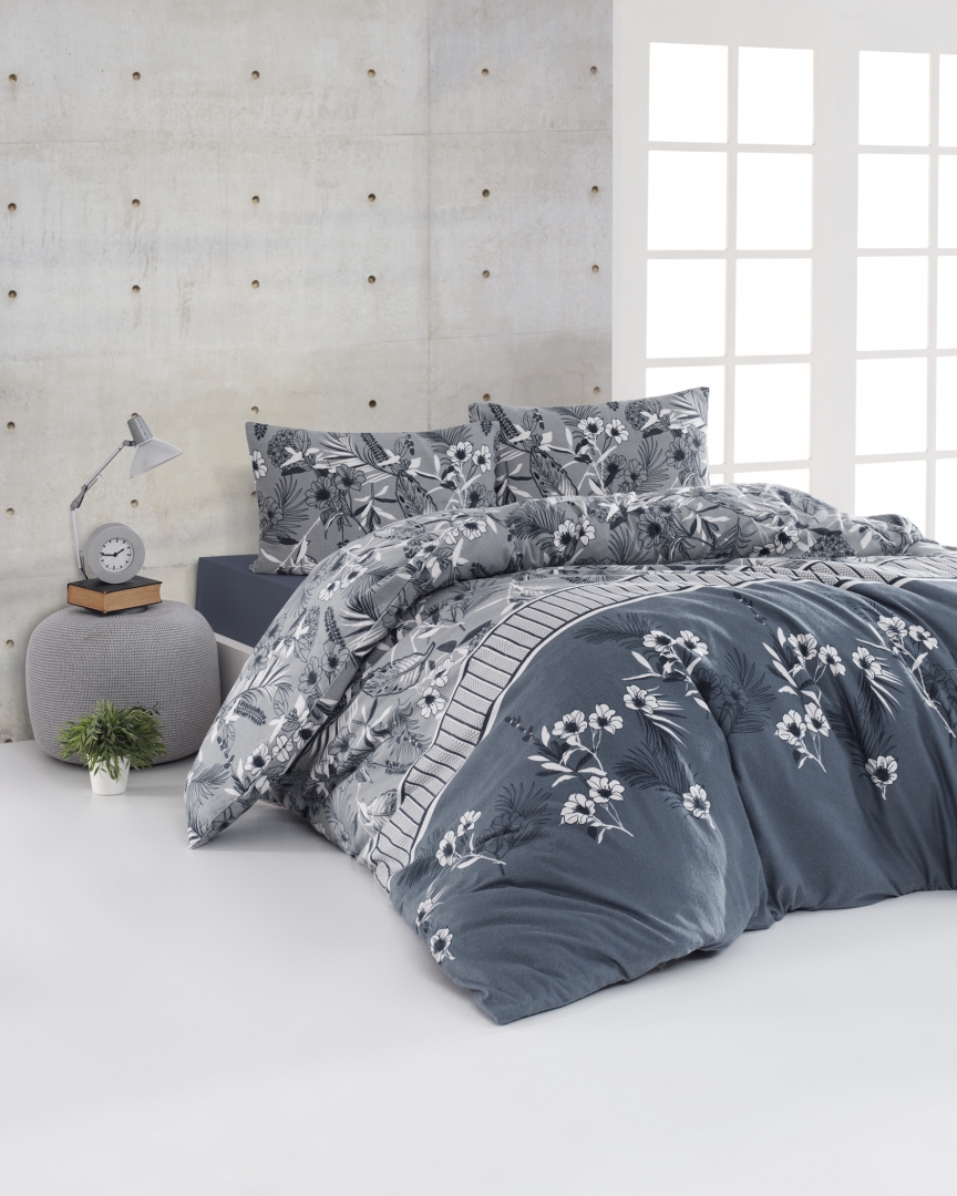 

Комплект постельного белья Евро FIRST CHOICE сатинBurrell lacivert (navy blue) m017179