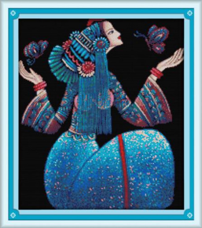

Набор для вышивания по нанесённой на канву схеме "Yunnan dense-color painting-spr". AIDA 14CT printed 40*44 см