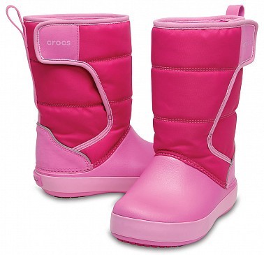 

Зимние сапоги Crocs LodgePoint K, С12, розовые, 29-30