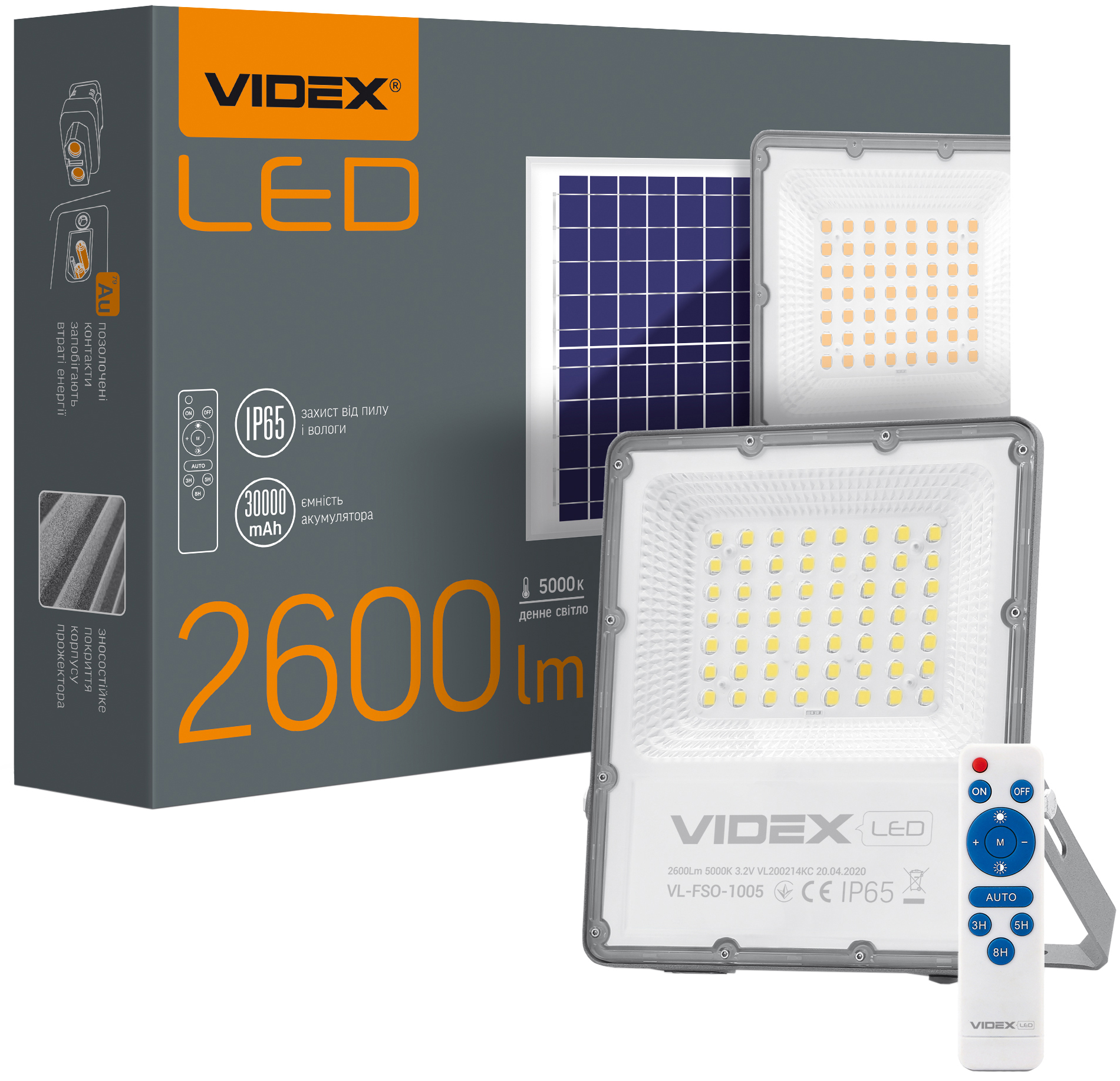 

Прожектор светодиодный автономный VIDEX 30W 5000K VL-FSO-1005